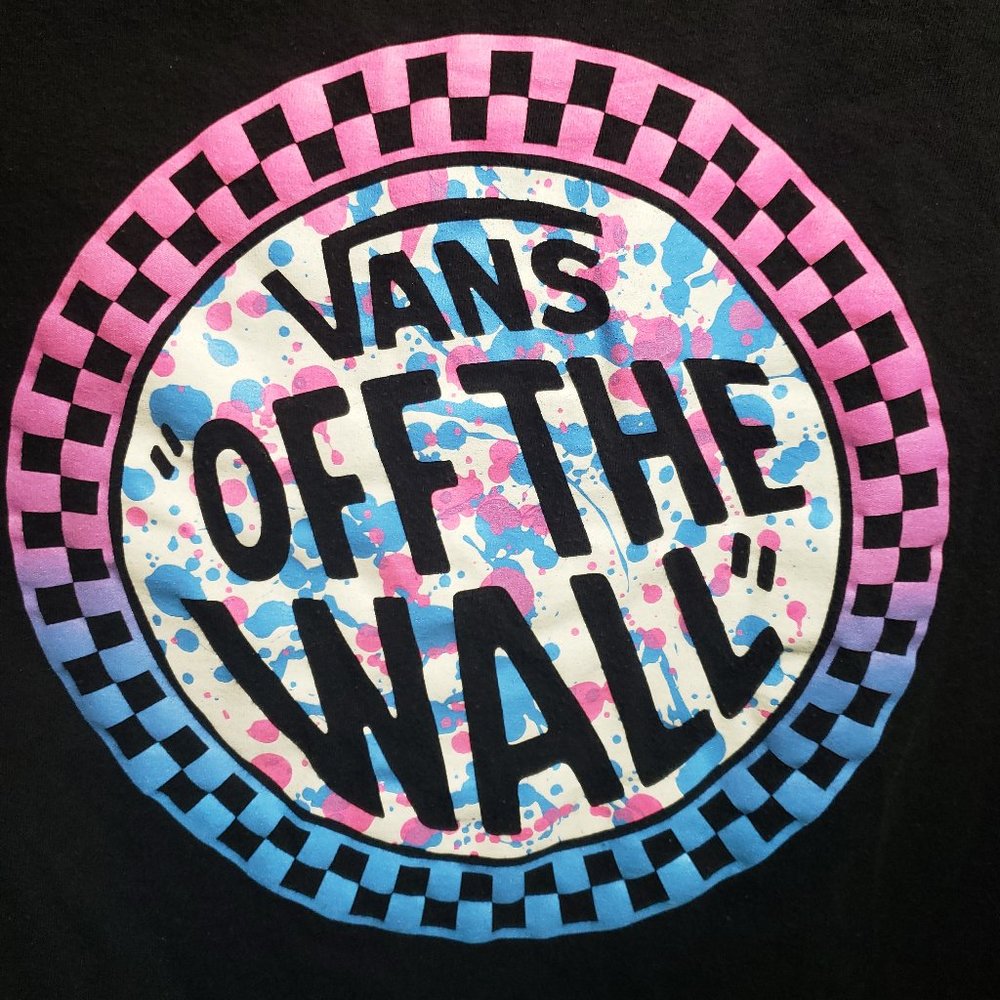 Vans Off the Wall Boys Black SL T Shirt (Size SM) - Picture 5 of 5